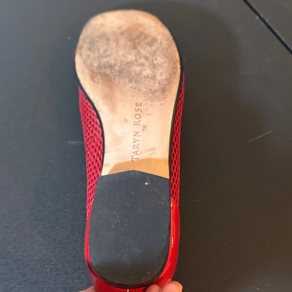 Taryn Rose Vibrant Red Mesh Flats - Picture 7 of 7